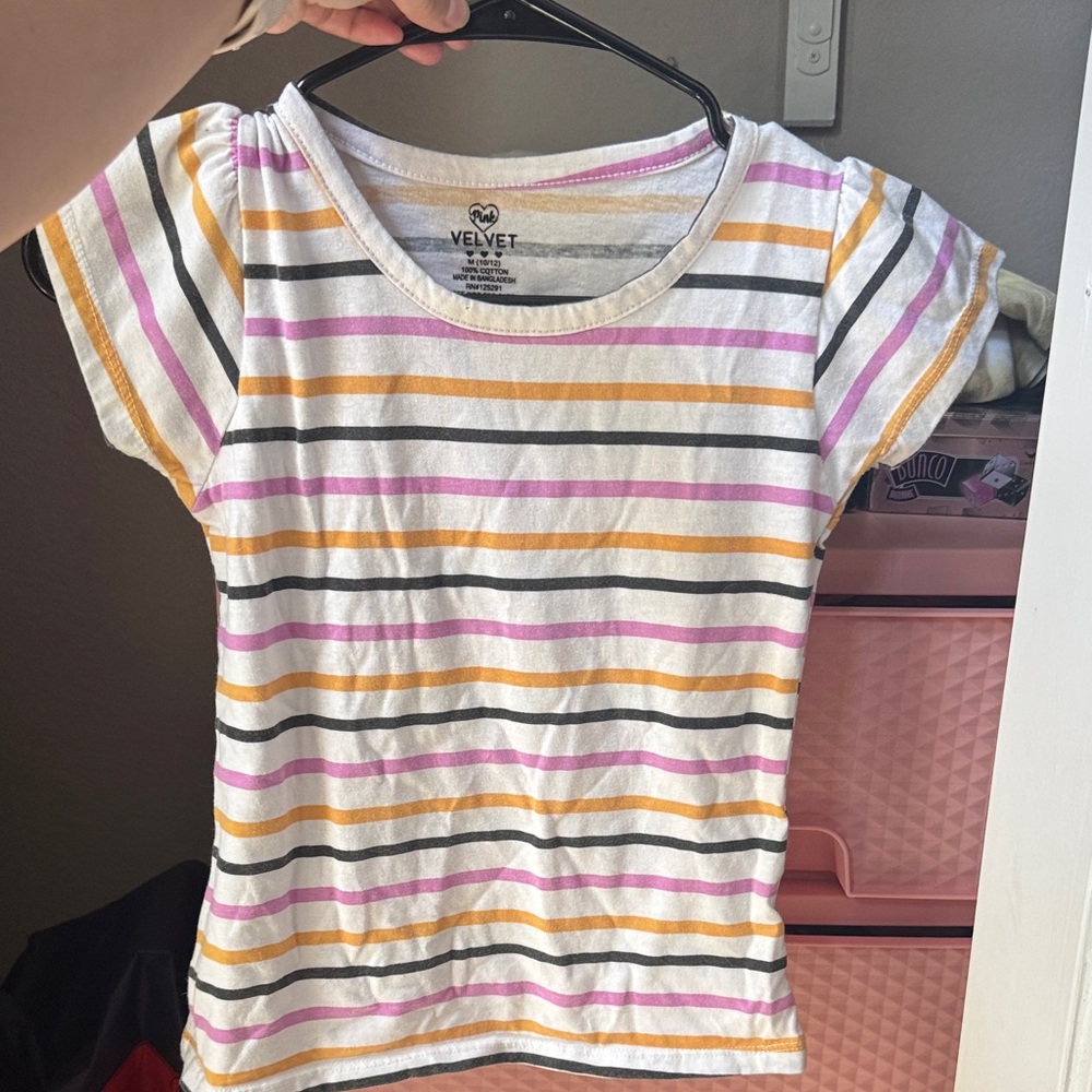 Velvet Multicolor Striped Kids Shirt